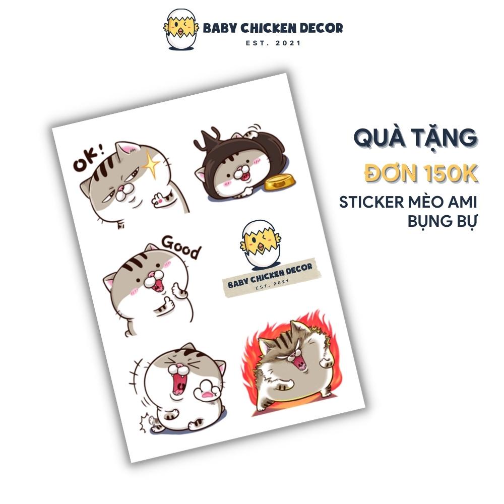 Miếng dán trang trí, Sticker quà tặng kèm theo đơn hàng - BaBy Chicken Decor