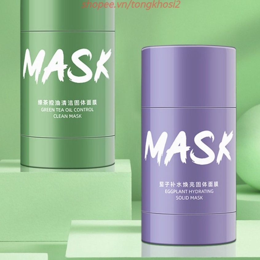 PVN34244 Mặt nạ sáp TRÀ XANH CÀ TÍM SOLID MASK làm sạch giảm mụn NỘI ĐỊA TRUNG