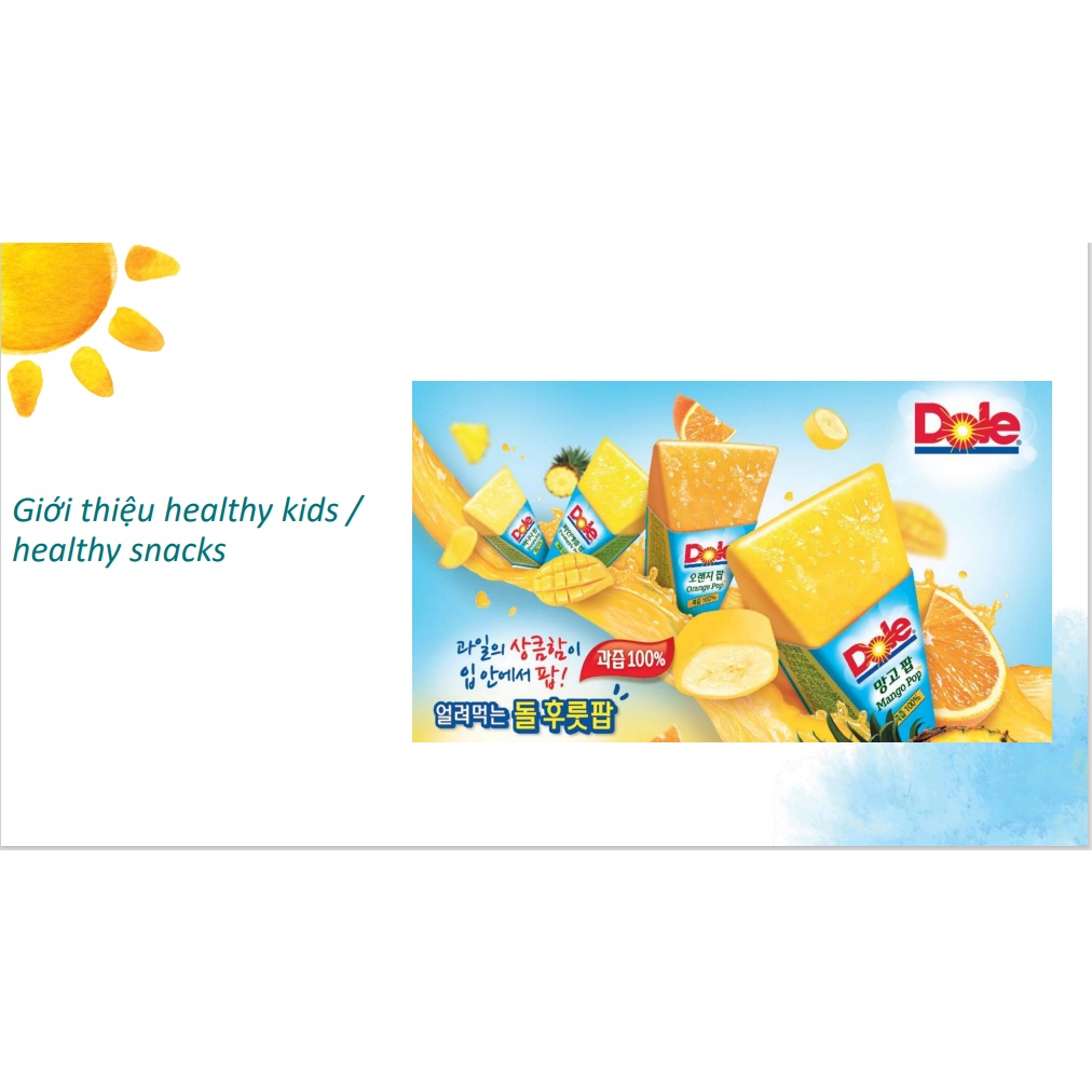 Nước kem tuyết trái cây ép Dole gói 62ml