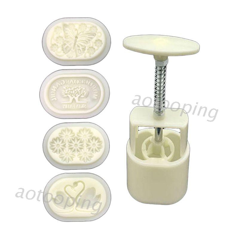 Khuôn Làm Bánh Trung Thu 50g Với 4 Kiểu Dáng Khác Nhau