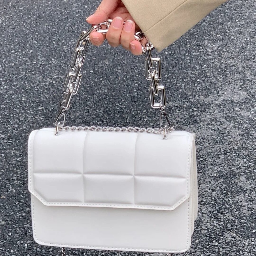 Túi Xách Đeo Vai Hình Vuông Cỡ Nhỏ Phối Dây Đeo Sợi Xích Thời Trang 2022