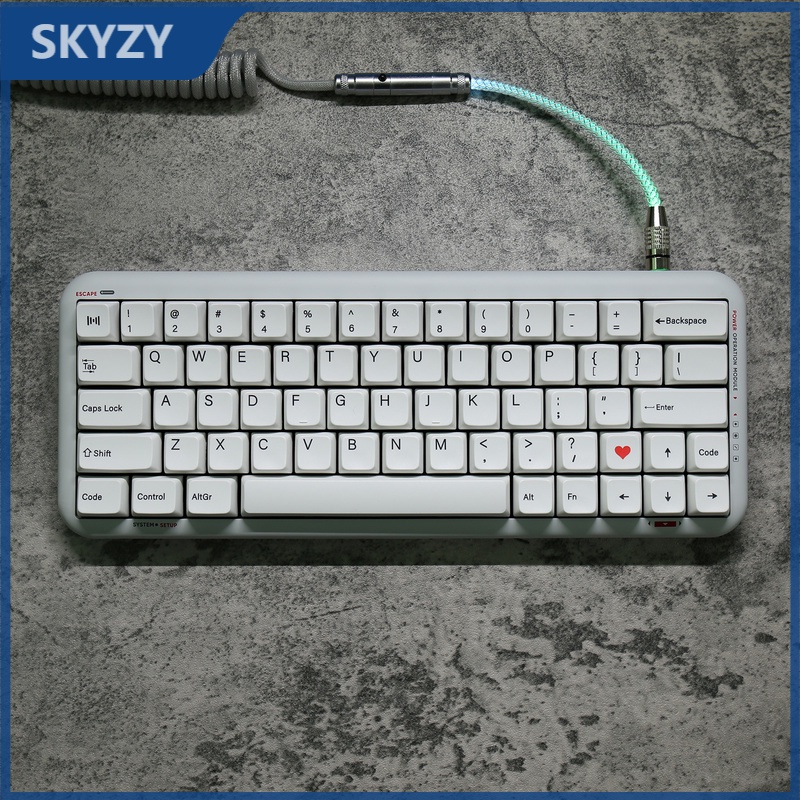 Keycap màu trắng tối giản Hồ sơ MDA Chất liệu PBT đơn giản Quá trình nhuộm thăng hoa Bàn phím cơ Keycap 126 Phím