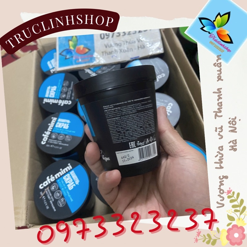 Dầu gội tẩy da chết Cafe Mimi Shampoo Deep cleansing  Hair growth màu xanh dương cho tóc thường,khô yếu rụng 330 ml