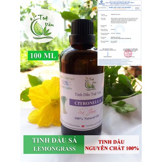 Tinh Dầu Sả Nguyên chất 100% - chai 100ml (Đuổi muỗi, xông nhà...) Đã có giấy test chất lượng