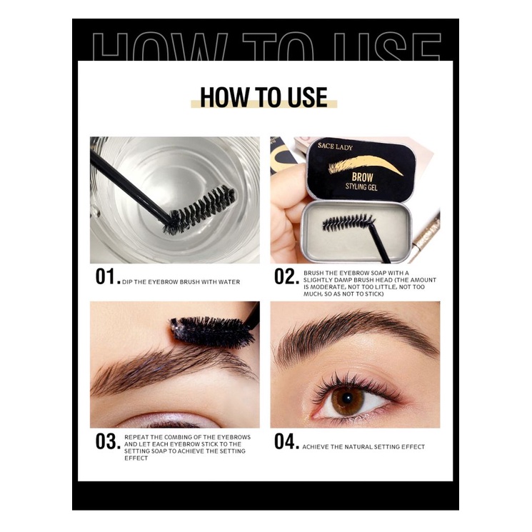 Bộ 3 xà phòng trang điểm lông mày SACE LADY kháng nước lâu trôi kèm dao cạo | BigBuy360 - bigbuy360.vn