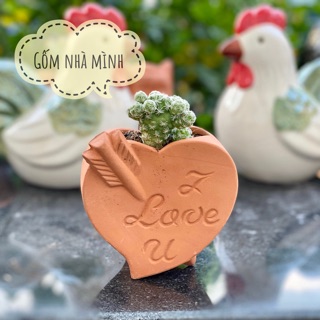 Chậu Trái Tim Valentine đất nung