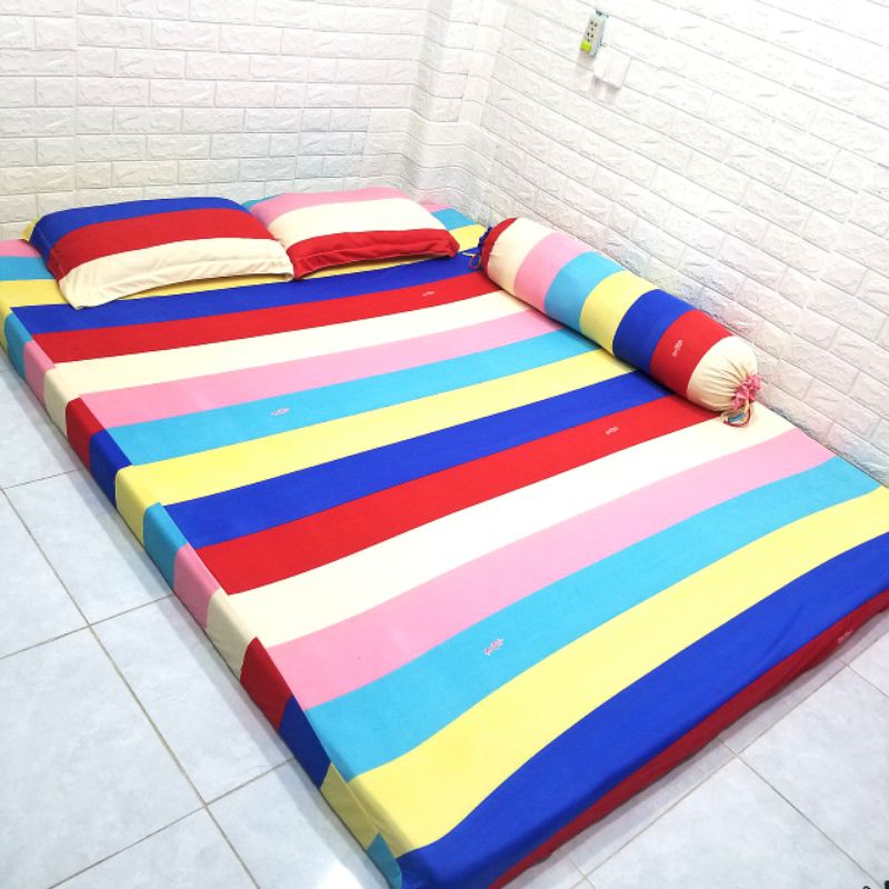 BỘ DRAP THUN HÀN QUỐC 4 MÓN  6 MÀU XEN KẼ.