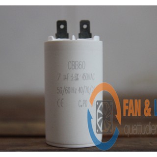 Tụ điện tròn DIANZ CBB60 7uF/450V jack, 7uF-450VAC