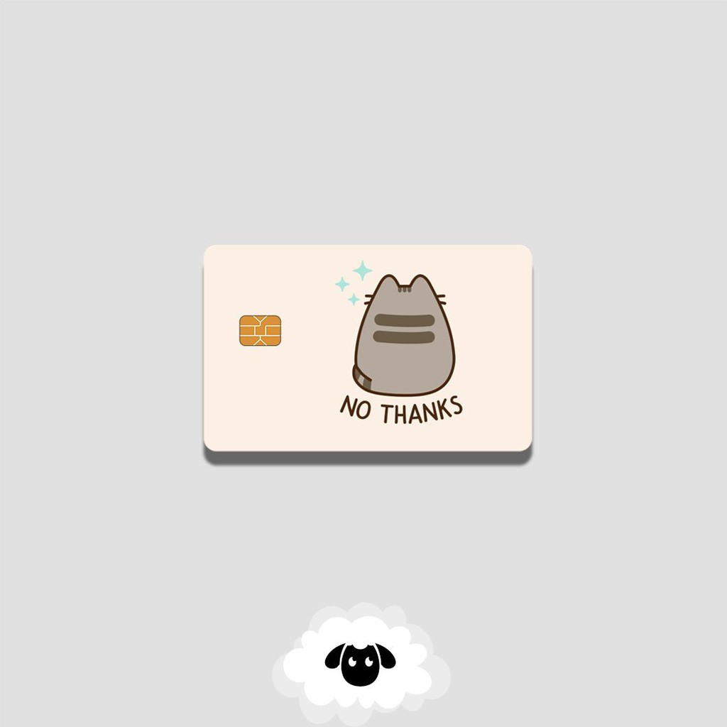 SKIN/ STICKER thẻ ATM, chung cư, thẻ xe ( Pusheen ) | TUTA CARDS