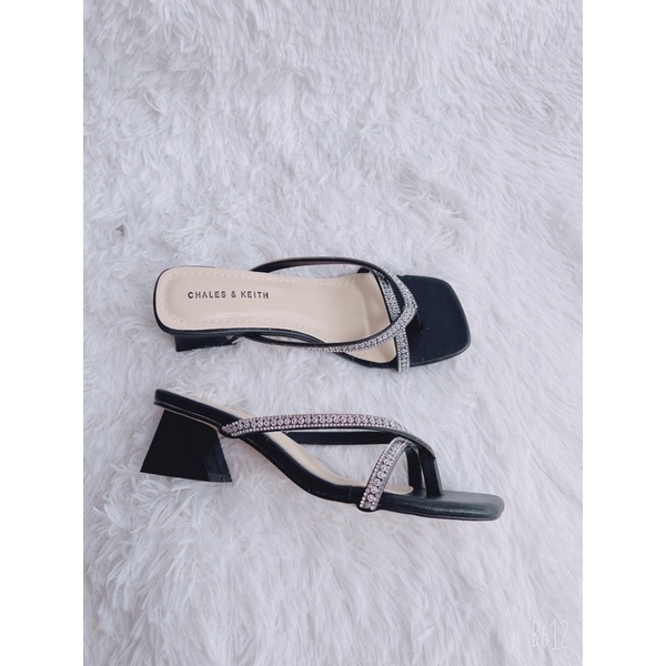 ZZ99- Giày / guốc cao gót kẹp dây đá 3 phân gót vừa êm chân dễ đi- hottrend( kẹp đá 3f gót thang)