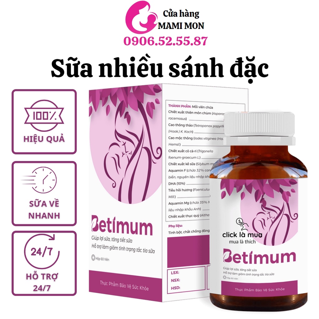 Lợi Sữa Betimum Shop Mami Mon Viên Uống Cốm Ngũ Cốc Lợi Sữa Cỏ Cà Ri Fenugreek