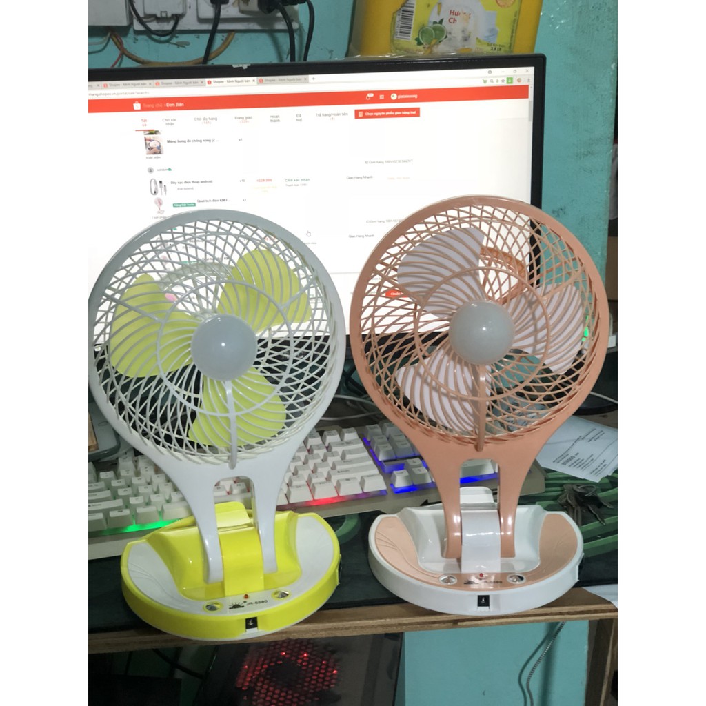 Quạt tích điện mini fan 2 in 1 | WebRaoVat - webraovat.net.vn