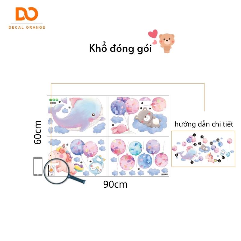 Decal dán tường hoạt hình cho bé Orange xứ sở thần tiên trang trí phòng ngủ tủ quần áo