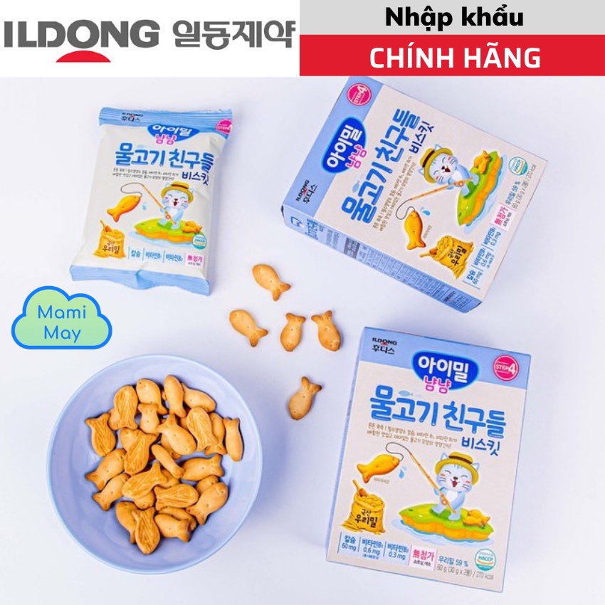 [ILDONG - NHẬP KHẨU] Bánh cá ăn dặm cho bé từ 7 tháng tuổi - 3 vị: cà rốt, chuối và phô mai.