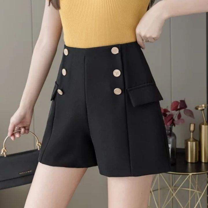 Quần short nữ - Quần short lưng cao phối nút phong cách Hàn Quốc- Tomchuakids