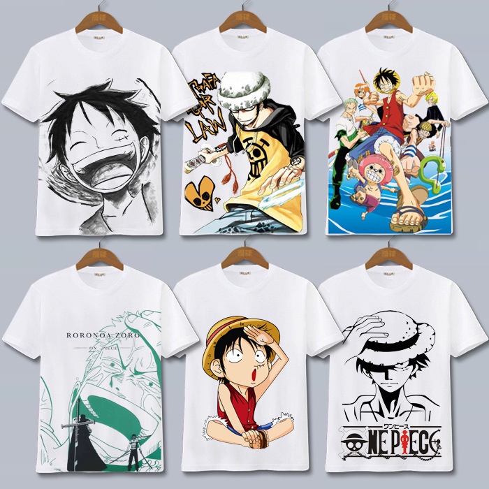 Áo Thun Tay Ngắn Dáng Rộng In Hình Nhân Vật Luffy Zoro Chopper ACE Trong Anime ONE PIECE Cỡ 3 Thời Trang Cho Nam Và Nữ
