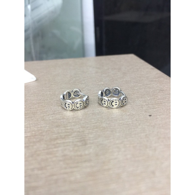 Khuyên tai bạc thái full đá quanh vòng tròn cá tính NGỌC MẬU mặt cười