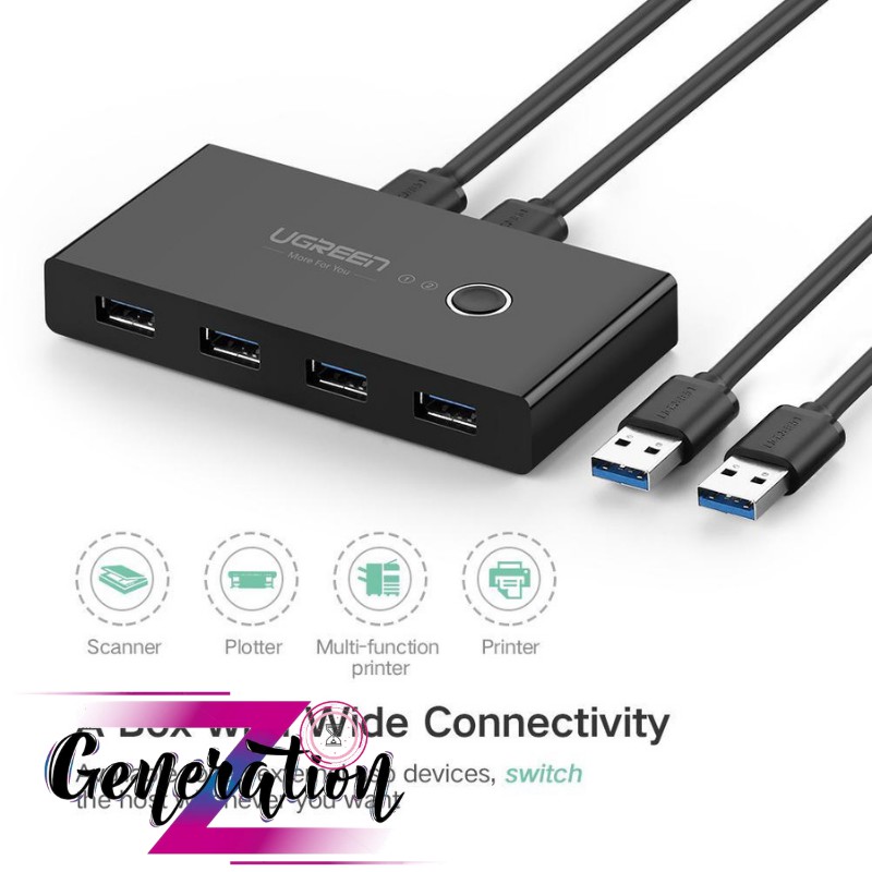 Bộ chuyển mạch (Switch) 2 cổng USB 3.0 chia sang 4 cổng USB 3.0 Ugreen 30768