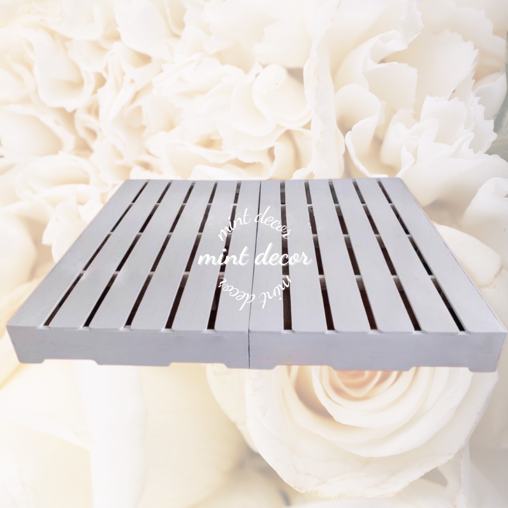 Giường Pallet Gỗ Thông Màu Trắng Gấp Gọn Chân Cao Đa Dạng Kích Thước
