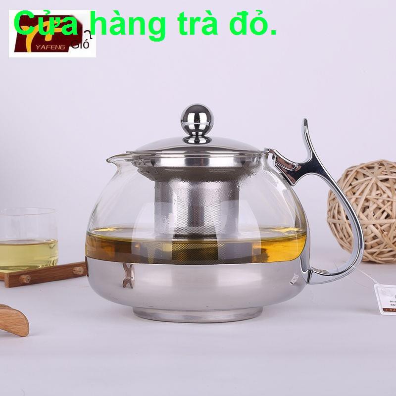 Yafei ấm trà thủy tinh Pot thép không gỉ Bộ lọc nhiệt độ caochén rẻ11