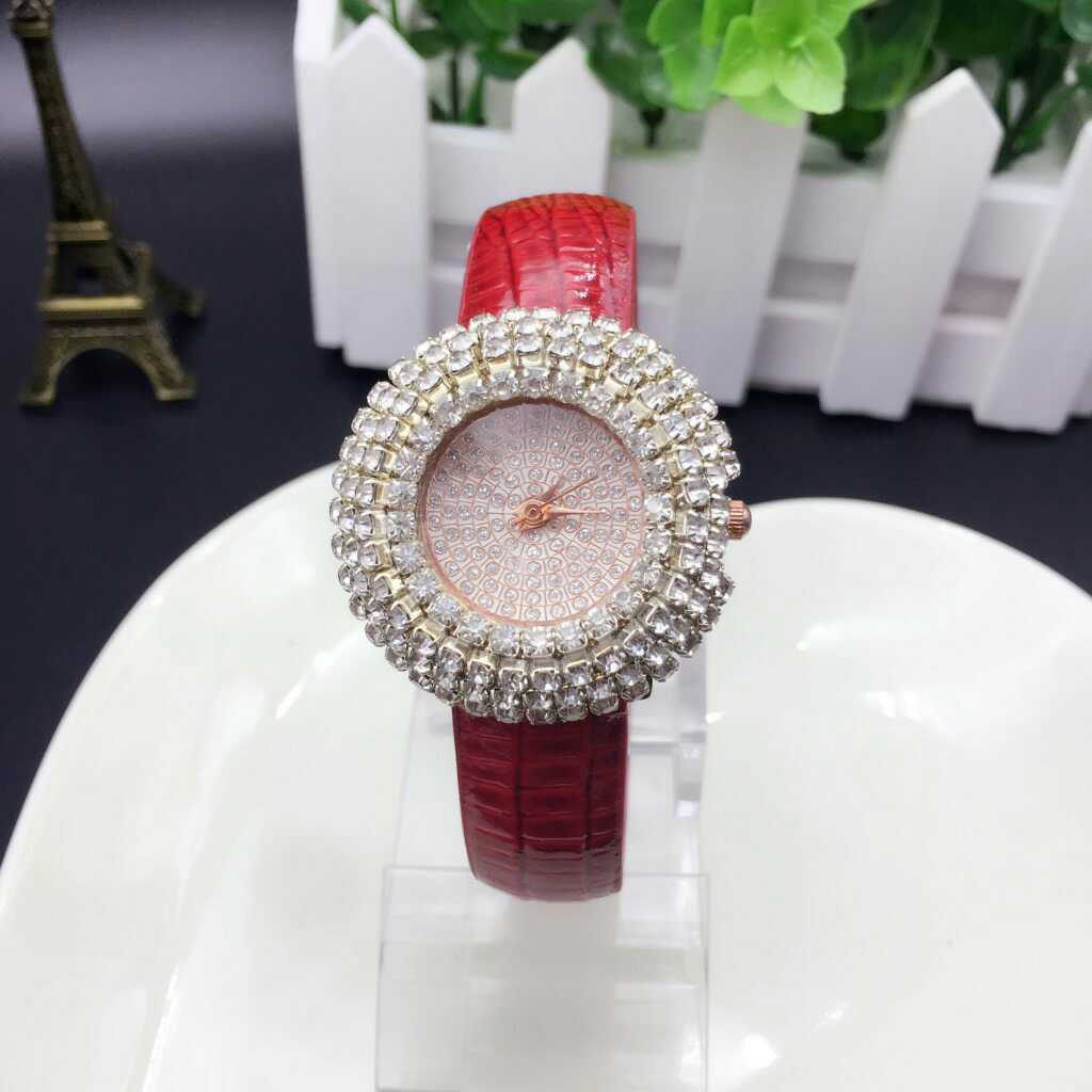 ĐỒNG HỒ NỮ ĐÍNH ĐÁ DÂY DA A55