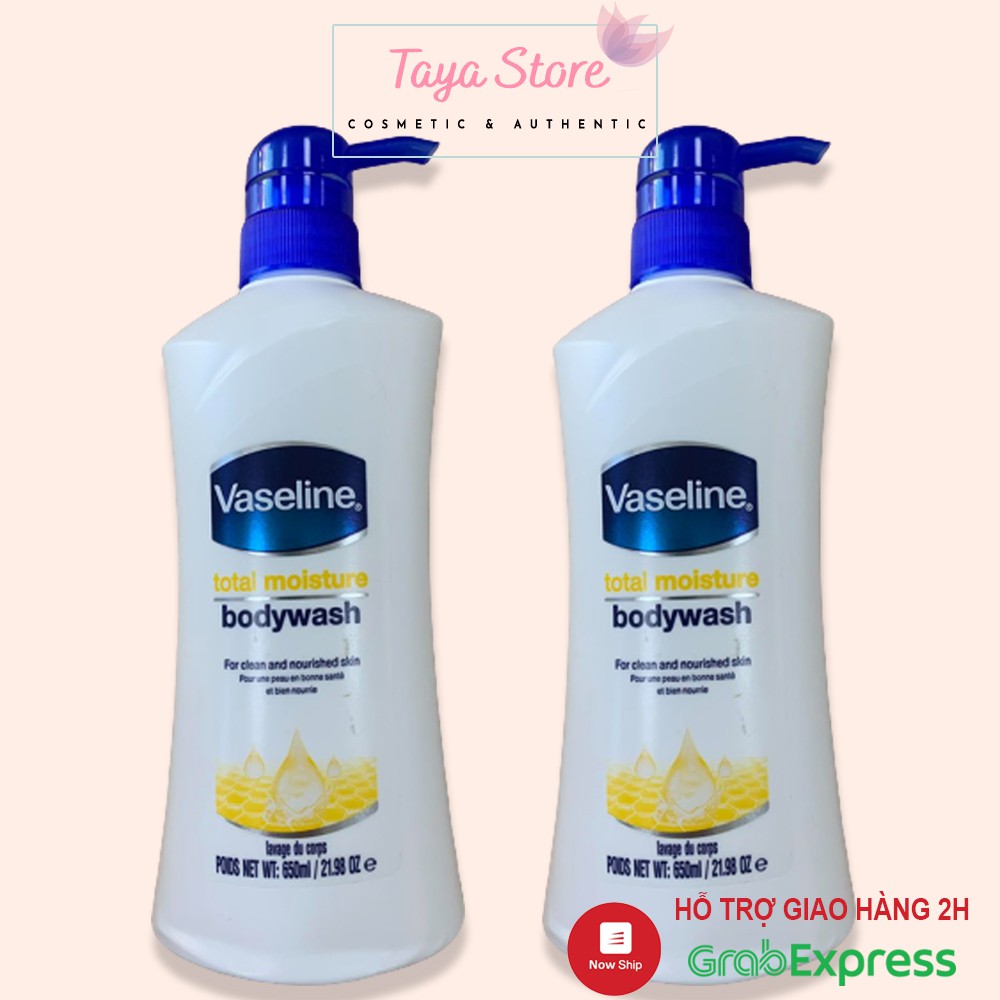 Sữa Tắm Vaseline Total Moisture Body Wash 650ml dưỡng ẩm cho làn da khô