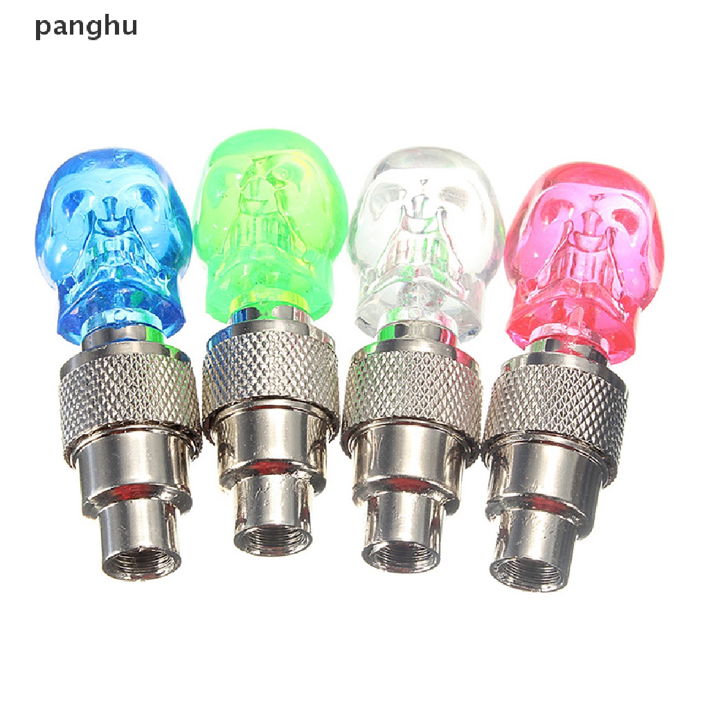 Bộ 2 Nắp Van Bánh Xe Có Đèn LED Hình Đầu Lâu Độc Đáo