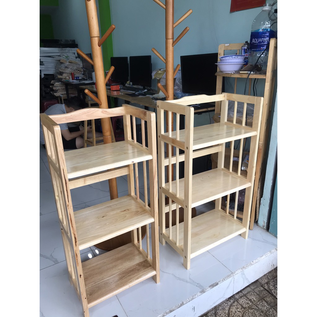 Kệ Sách, Kệ Gỗ Tự Nhiên 3 Tầng