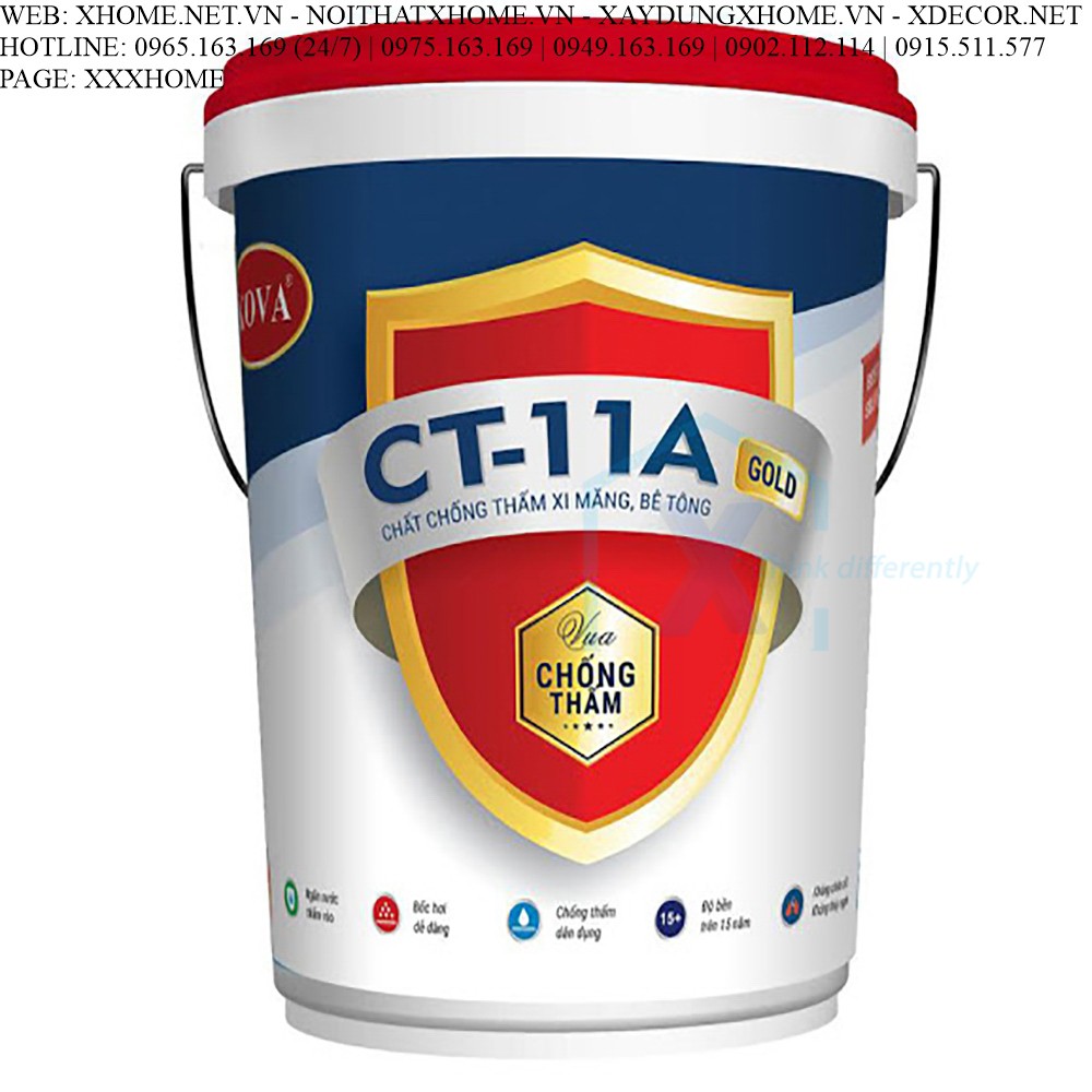 X HOME - KOVA Chất chống thấm xi măng, bê tông CT-11A Gold💥NHẬN HÀNG TẠI NHÀ MÁY💥Giao hàng Toàn quốc - 4 kg