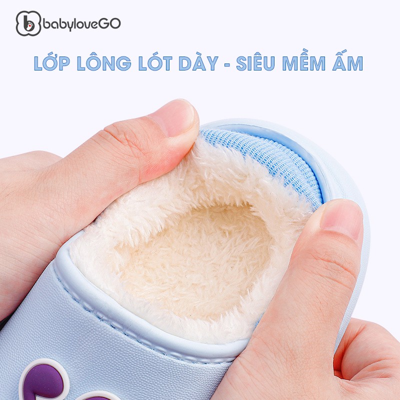 Dép sục lót lông Bobdog BD6031 cho bé trai bé gái lót lông siêu mềm ấm