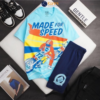 Bộ cotton cộc tay g.a.p in họa tiết bé trai size đại