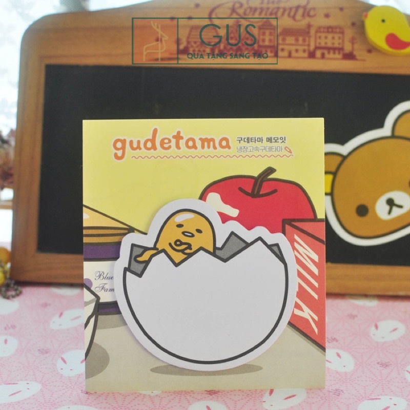 Tập giấy note trứng lười Gudetama, giấy ghi chú đáng yêu Gusshop