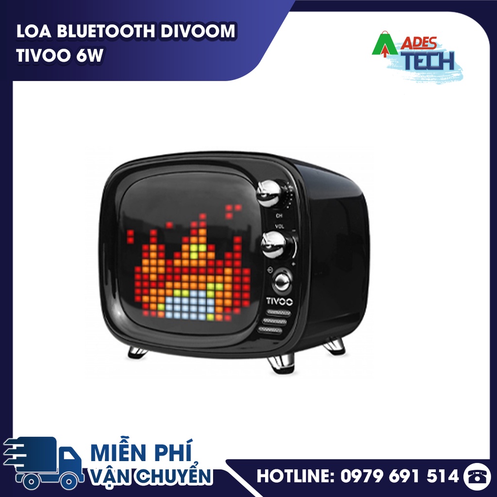 Loa Bluetooth Divoom Tivoo 6W - Bảo Hành Chính Hãng - Loa Không Dây, Hình Dáng Ti Vi Cổ