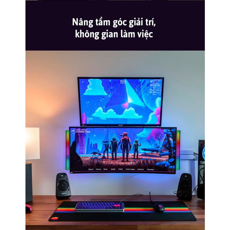 Đèn Led Cảm Biến Nháy Theo Nhạc | Đèn RGB Sạc Tích Điện Trang Trí Bàn Làm Việc, Gaming Nhiều Chế Độ Sáng