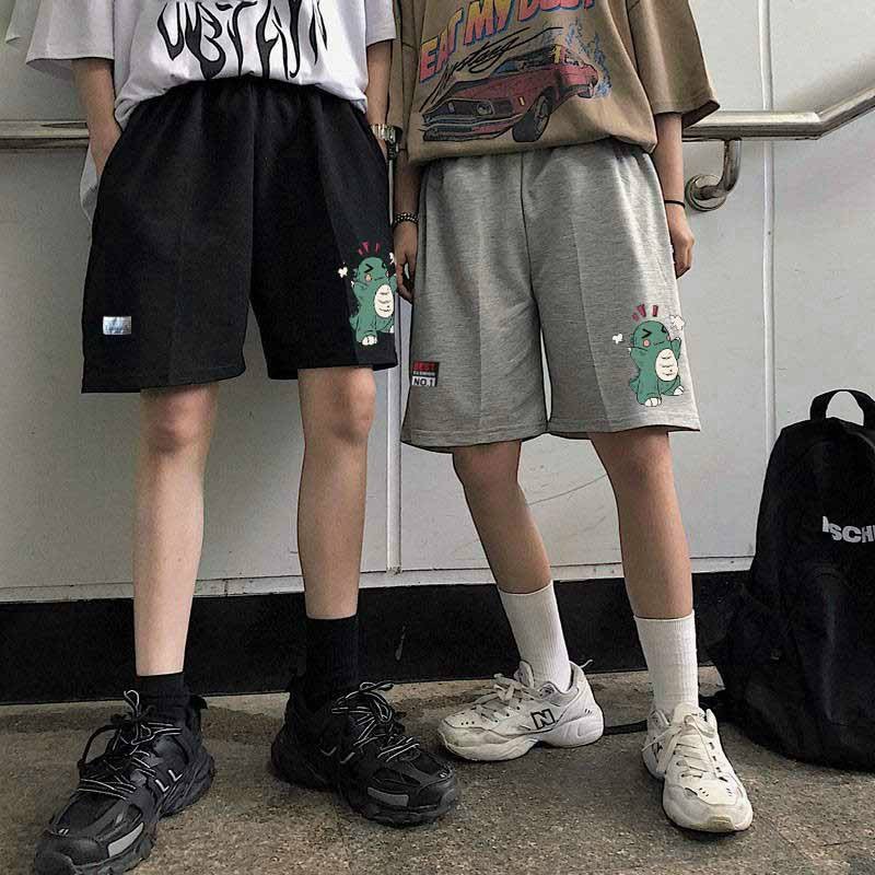 Quần short nam nữ unisex in hoa cúc vải thun poly dày dặn co giãn thoải mái form chuẩn (kemon)