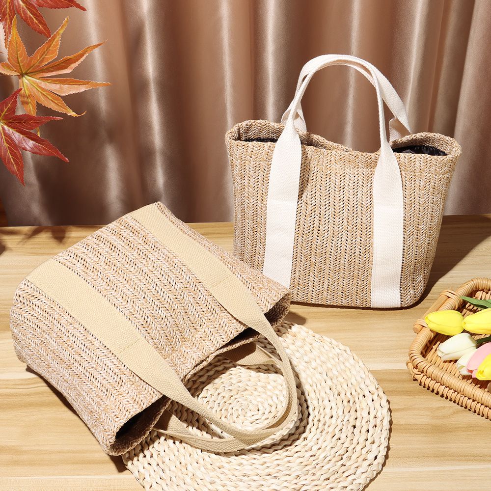 Túi xách tay và đeo vai MIHAN1 bằng rơm nhiều màu sắc thời trang cho nữ