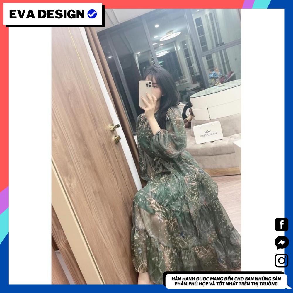 Đầm maxi váy nữ vải tơ hoạ tiết Hoa in sang chảnh siêu xinh phù hợp mặc đi chơi du lịch biển resort tiệc ngoài trời