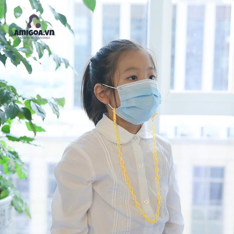 Dây Nhựa resin Đeo Khẩu Trang Chống Trượt Họa Tiết Hoa Dành Cho Trẻ Em