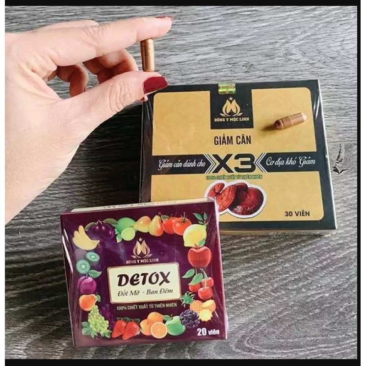 GIẢM CÂN SLIM X3 chính hãng (30 viên) tặng kèm detox giảm mỡ cấp tốc