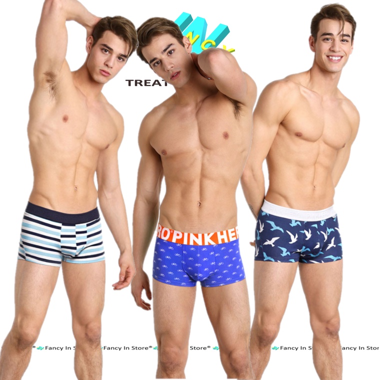 Quần Sịp Nam Cotton PINK HERO Cotton Siêu Mát, Sịp Boxer Hoạ Tiết Thời Trang Fancy In - bx011
