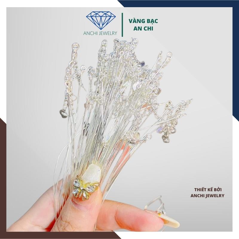 Dây lõi bạc, chỉ bạc xỏ hạt làm vòng tay , An chi jewelry