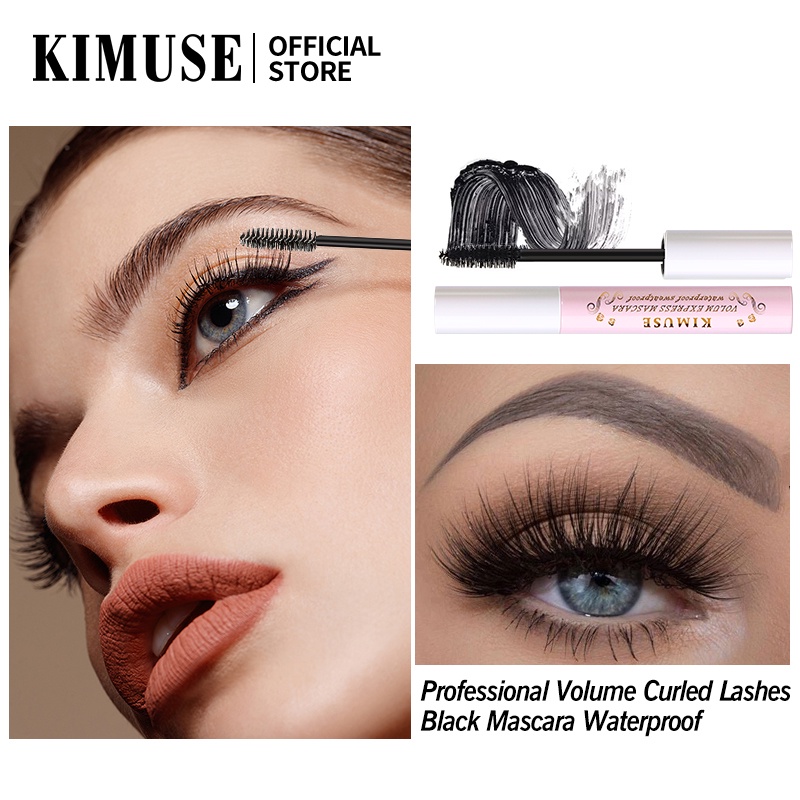 Bộ 3 Sản Phẩm KIMUSE Gồm Mascara + Bút Kẻ Mắt + Dụng Cụ Bấm Cong Lông Mi Tiện Lợi