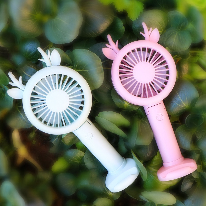 Quạt Cầm Tay IMEBOBO 3 Cấp Độ Gió Có Đèn Led Quạt Mini Cầm Tay Tích Điện Để Bàn Nhỏ Gọn Nhiều Màu Sắc