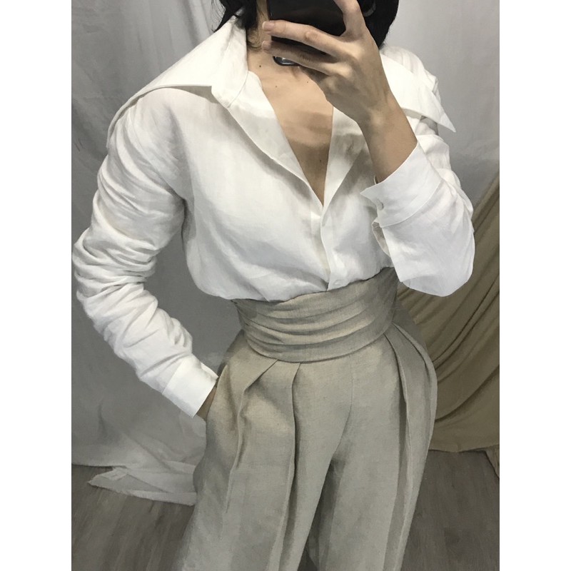 Quần dài ống rộng- Linen cao cấp