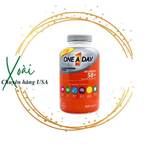 Viên Uống One A Day  Women's 50+ Multivitamin 300 Viên Của Mỹ - Bổ Sung Vitamin Tổng Hợp Women