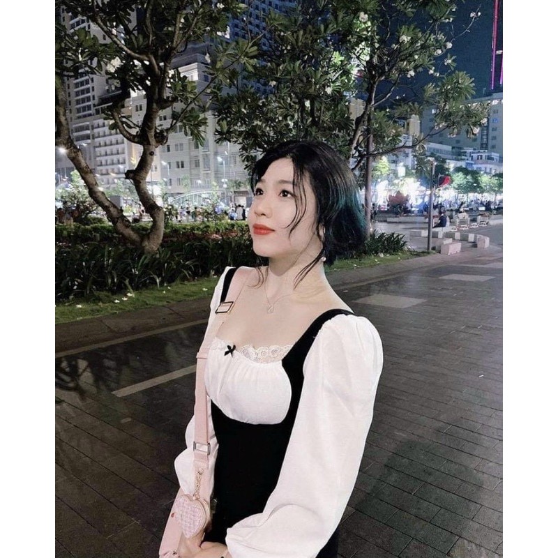 Đầm xinh BUNNY DRESS thiết kế mix với ren phần tay và ngực sexy quyến rũ chất vải dày dặn ôm body | BigBuy360 - bigbuy360.vn