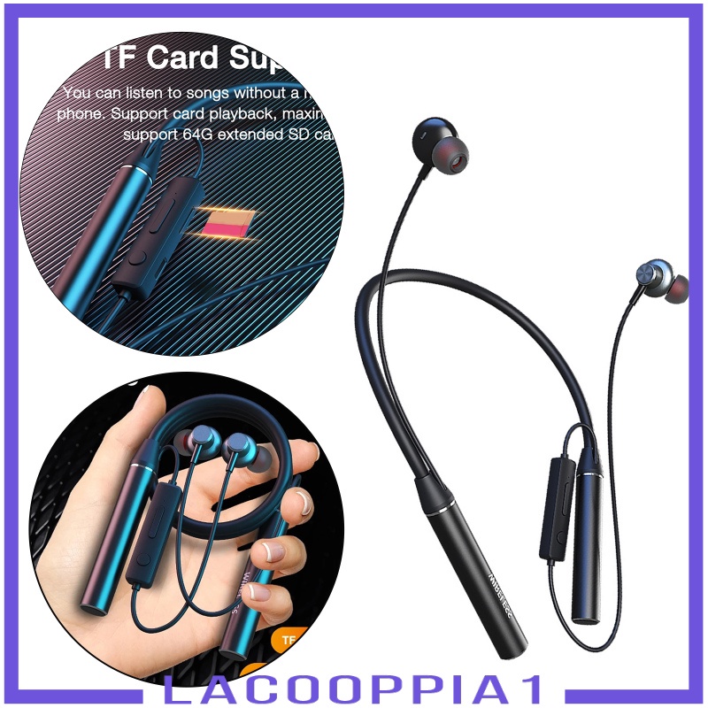 [LACOOPPIA1] Foldable Wireless Neckband for Workout Running Driving Outside TF Card