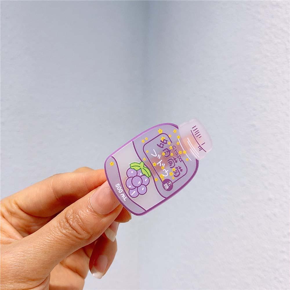 FORBETTER Kẹp Tóc Hình Bình Sữa Bằng Nhựa Resin Phong Cách Hàn Quốc Xinh Xắn Cho