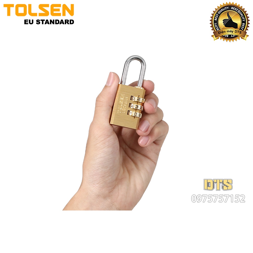 Ổ khoá đồng mật khẩu 3 số công nghiệp TOLSEN, khoá bấm khoá vali siêu cứng, chống cắt, chống trộm - Tiêu chuẩn châu Âu