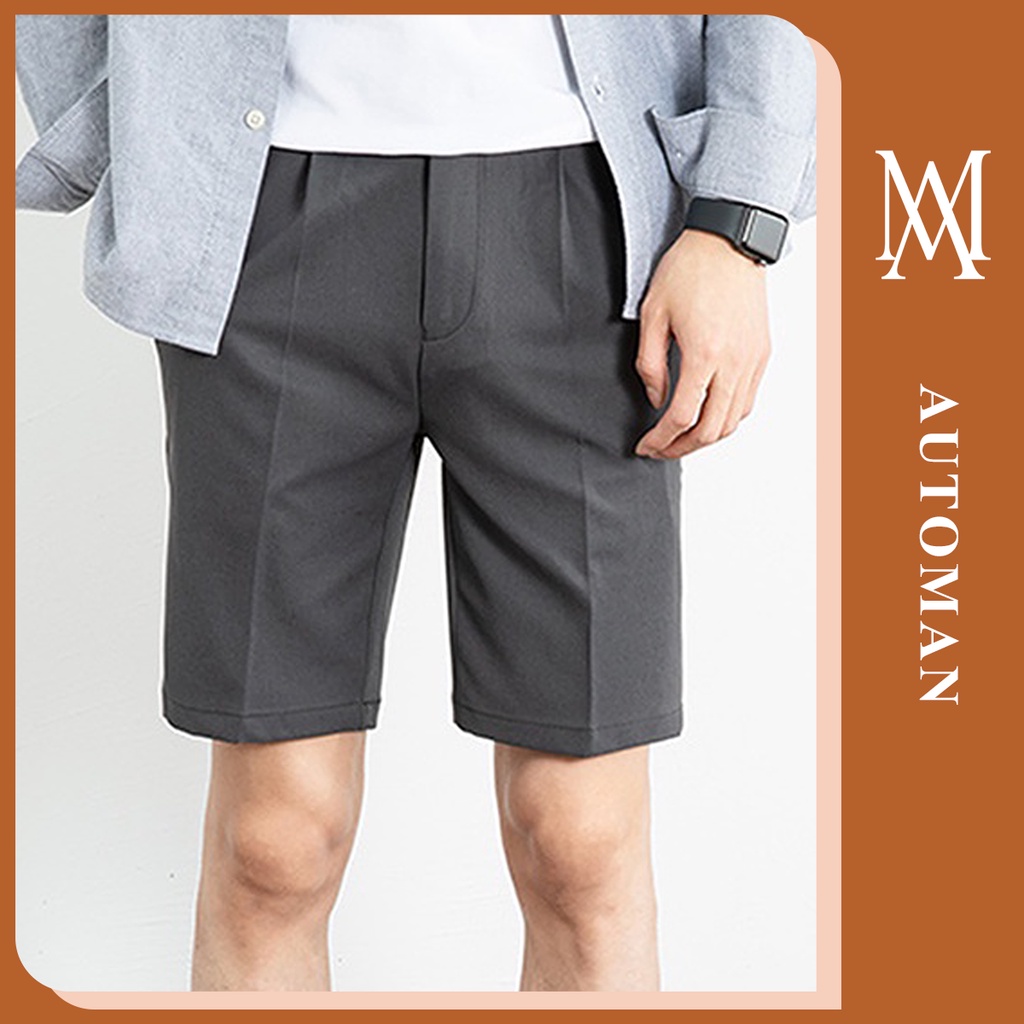 Quần short tuyết mưa nam quần đùi lửng form slim màu trơn, dễ phối đồ vải cao cấp AUTOMAN Q24